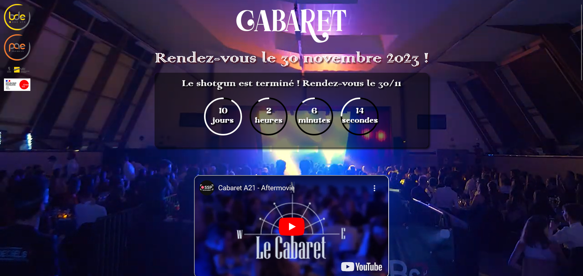 Student cabaret website